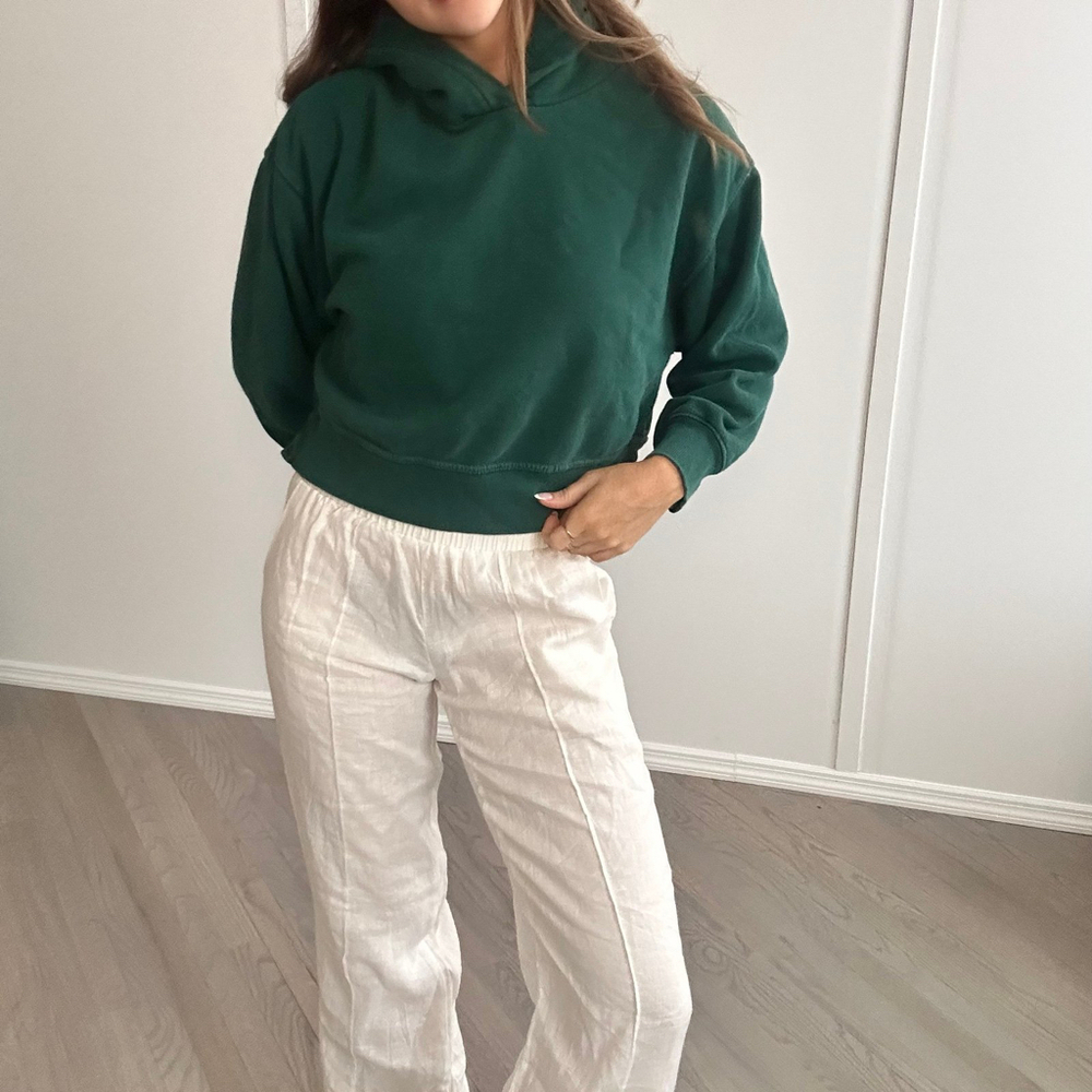 Zara green hoodie size small cotton cropped